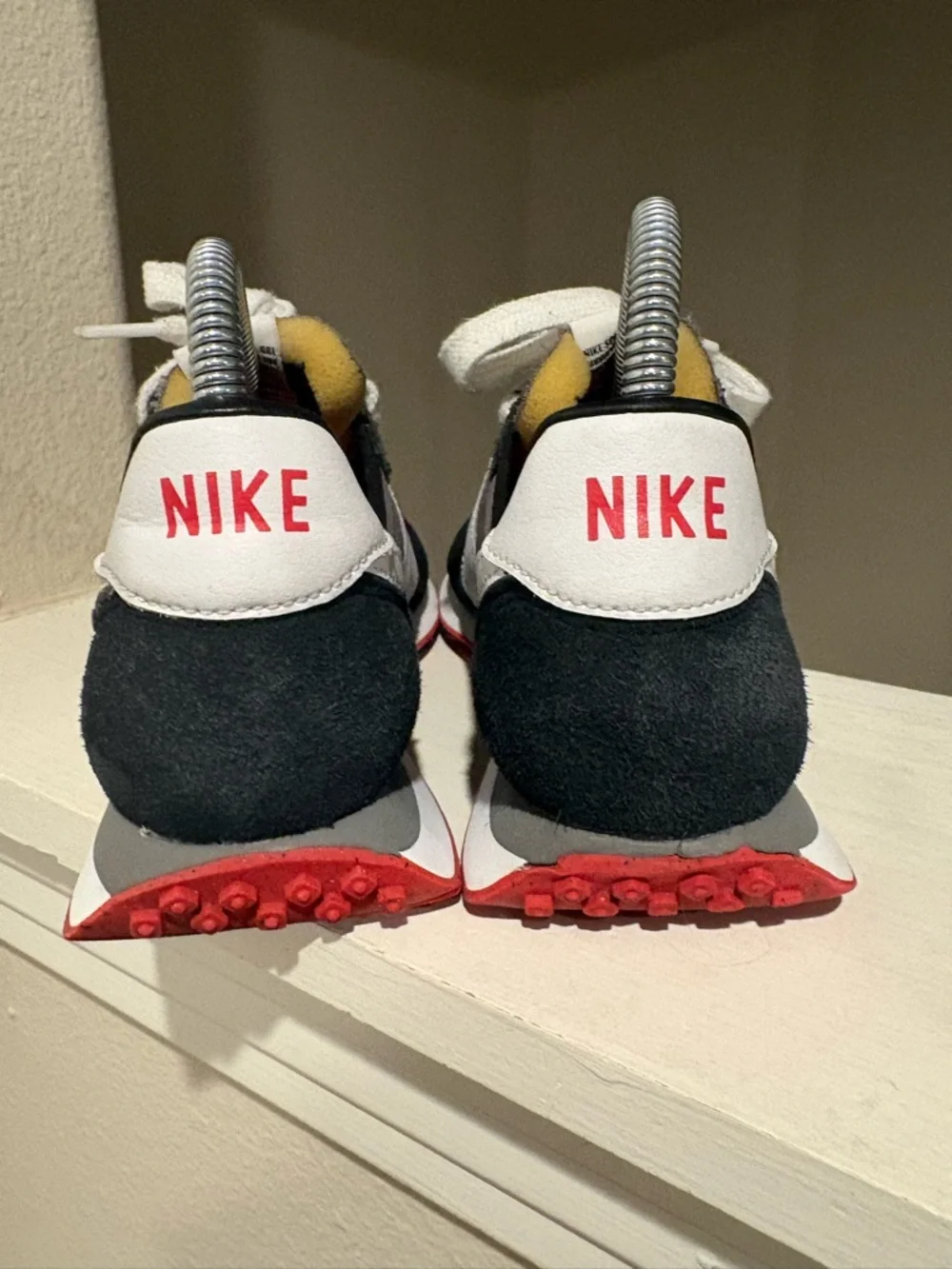 Nike Waffle Trainer 2 Shoes Flat Pewter-Black-Siren Red Youth Size 5Y DC6477-005